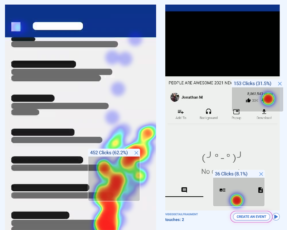 Event Clicks Heatmap